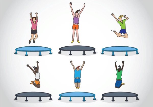Упражнения на батуте