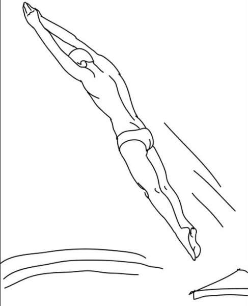 Пловец раскраска