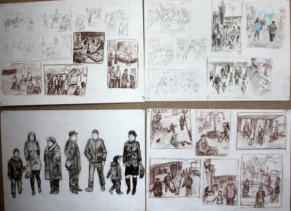 Станковая композиция ДХШ многофигурная