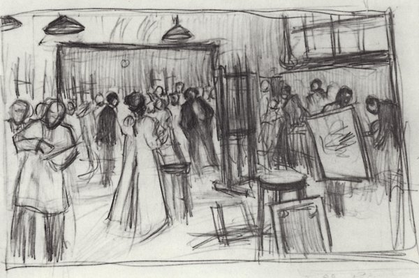 Борис Кустодиев набросок Михайлович набросок