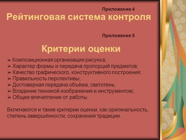Критерии оценивания рисунка на уроках изо