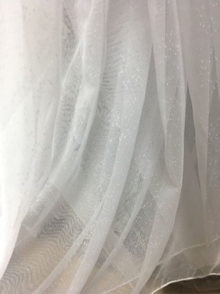 Тюль лен молочный молочный дождик