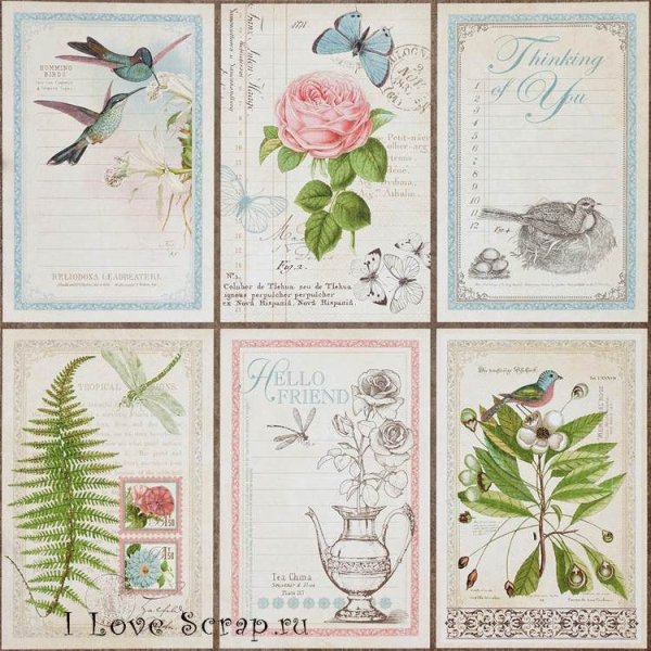 Винтажные карточки для скрапбукинга