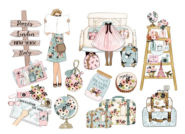 Наклейки для ежедневника девушки