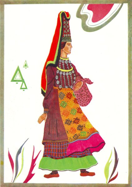 Нац.костюм удмурты вектор