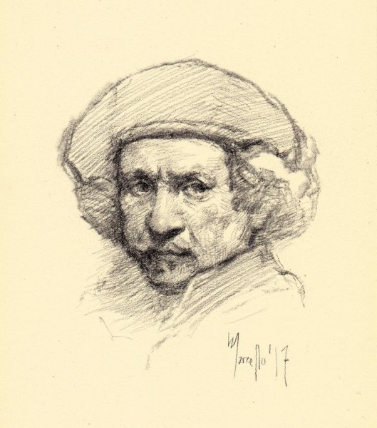 Рембрандт автопортрет офорт