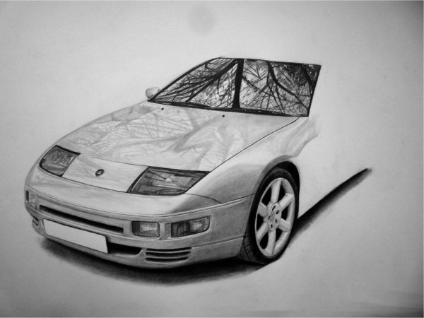 Nissan 300 ZX карандашом