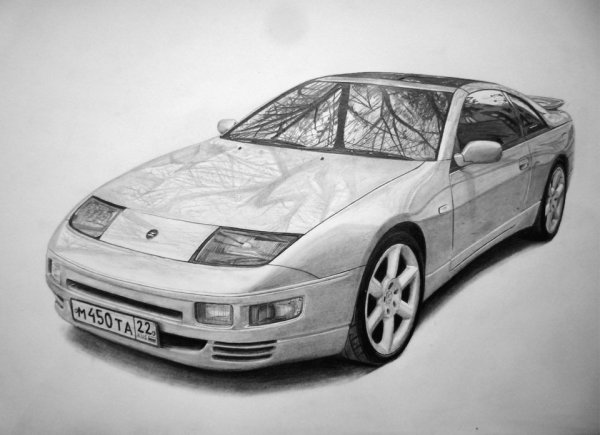 Ниссан 300zx нарисованный