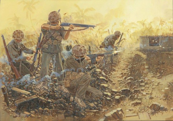 Стюарт Браун солдаты в бою живопись