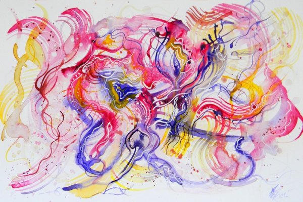 Абстракция цветными карандашами