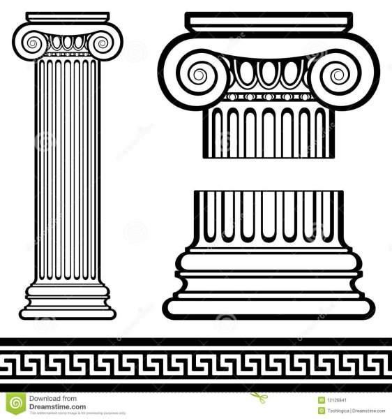 Греческая колонна вектор
