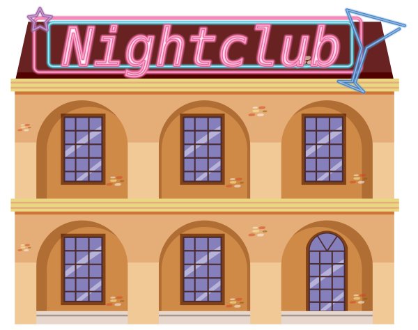 Здание клуба нарисованное