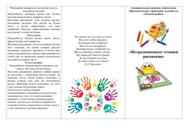 Буклет нетрадиционные техники рисования в детском саду для родителей