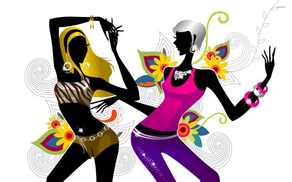 Силуэт девочки цветной