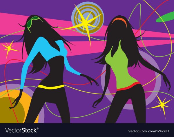 Девушка танцует в клубе вектор