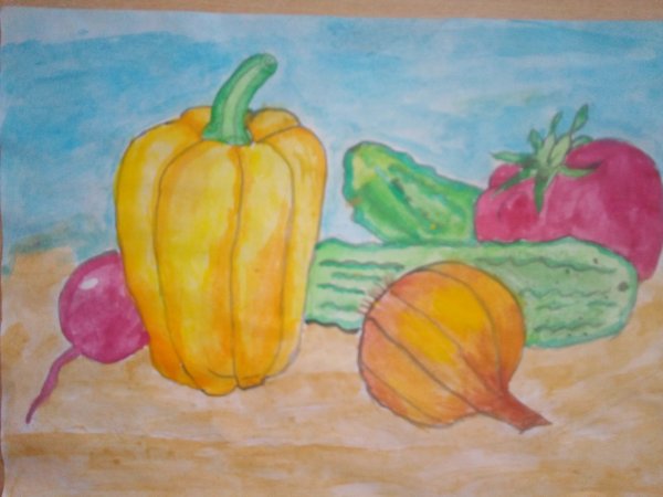 Рисунок на тему овощной переполох