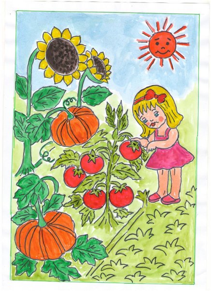 Рисование овощи и фрукты