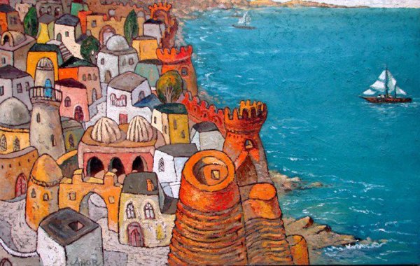 Картина художника Азербайджана архитектура