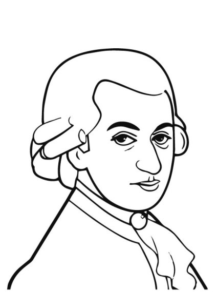 Моцарт портрет рисунок