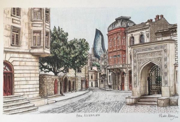 Баку иллюстрации