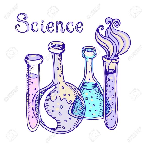 Химические колбы и пробирки рисунок