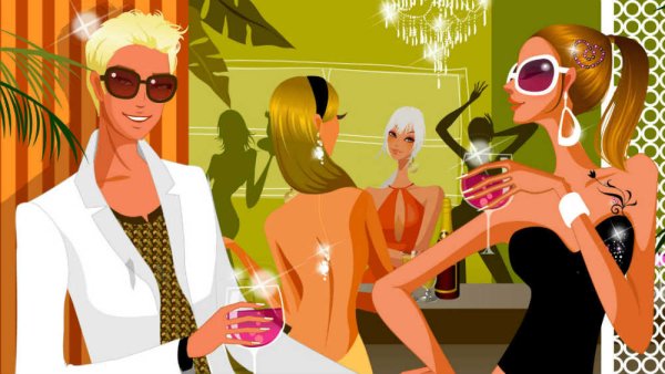 Новогодний корпоратив на прозрачном фоне