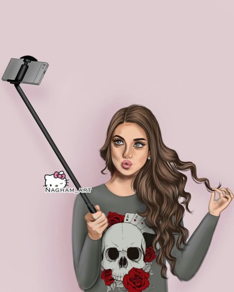 Рисования для девочек селфи