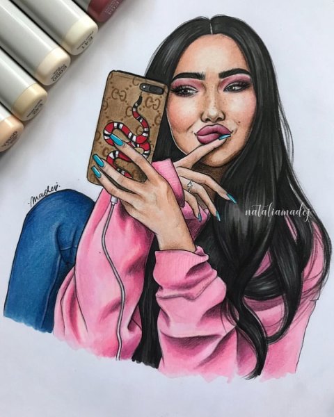 Селфи иллюстрация