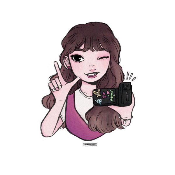 Девочка селфи нарисованная