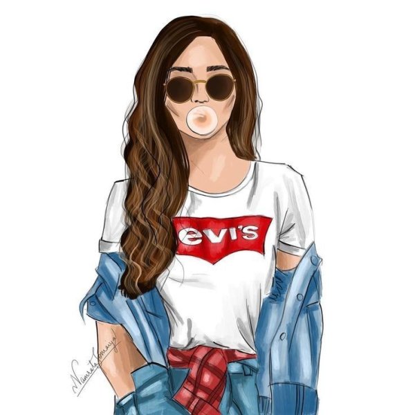 Нарисованные девушки в стиле