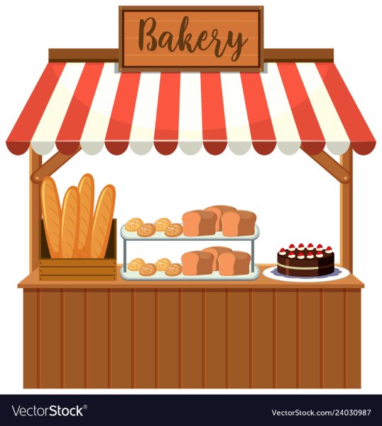Прилавок с выпечкой векторные иллюстрации