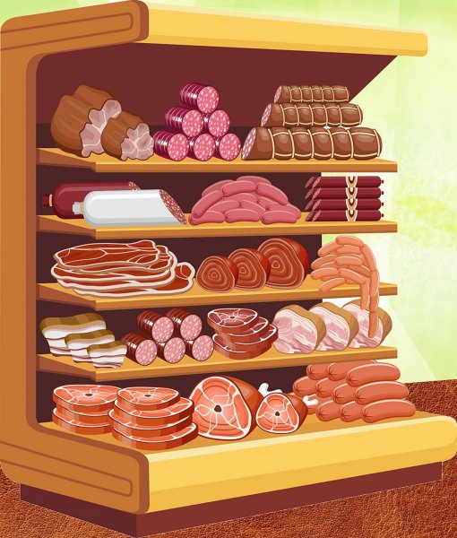 Прилавок с продуктами для детей