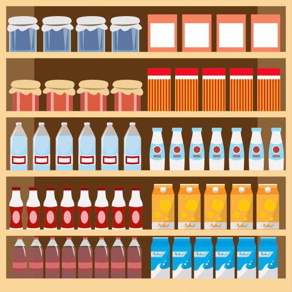 Полка с продуктами вектор