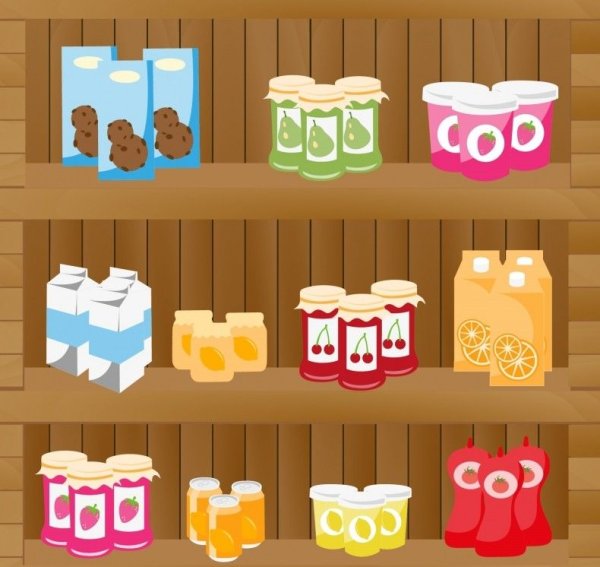 Полки магазина для детей