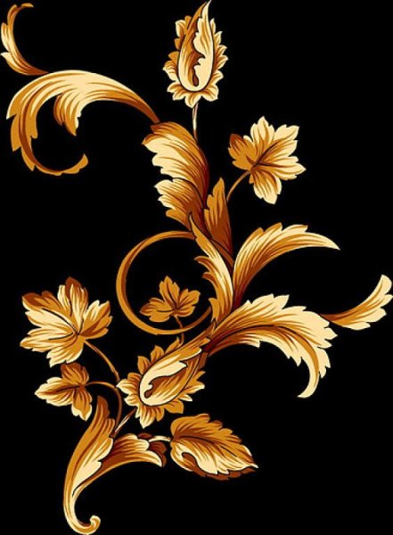 Цветочный орнамент золотой