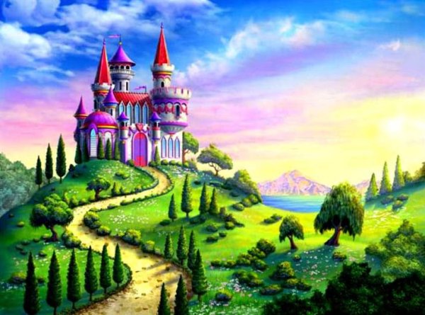 Тридевятое царство дворец акверель