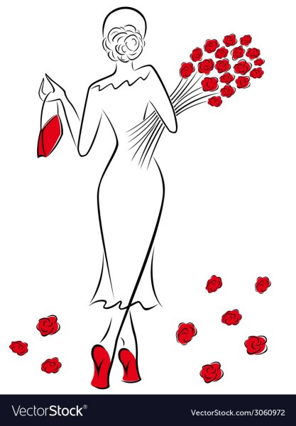 Красный силуэт девушки