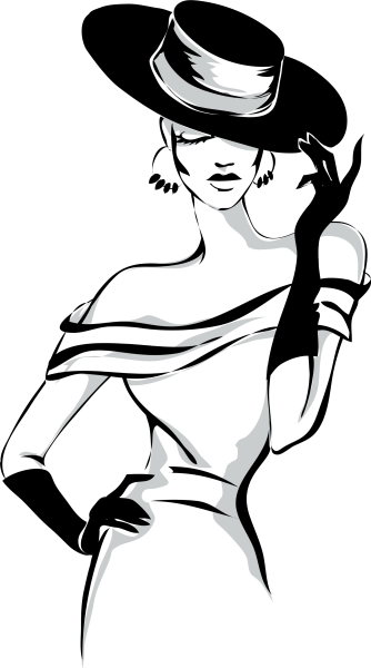 Силуэт женщины в шляпке