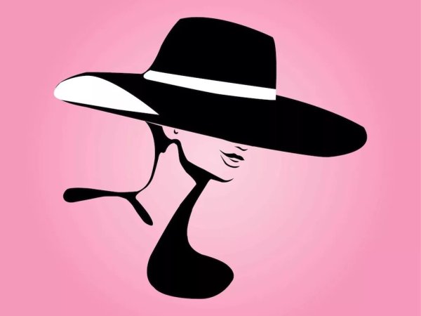 Женский силуэт в шляпе