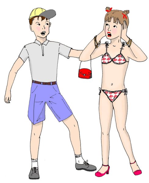 Рисованные мальчики в женском