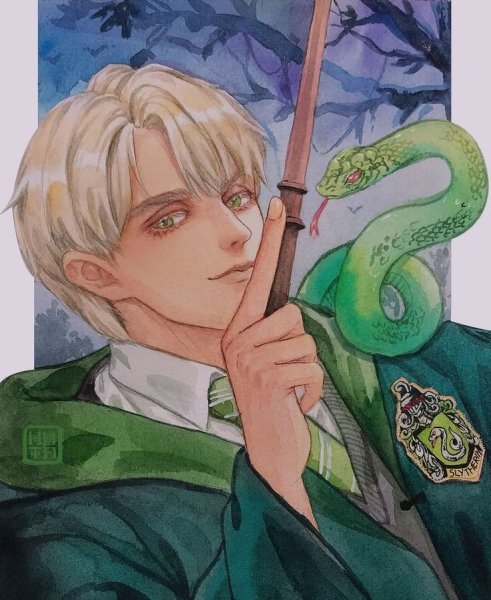 Драко Малфой в мультяшном стиле