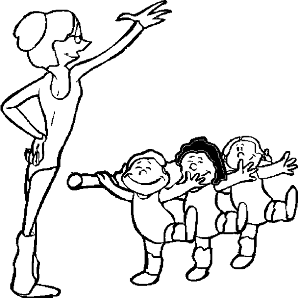 Дети в движении для раскрашивания