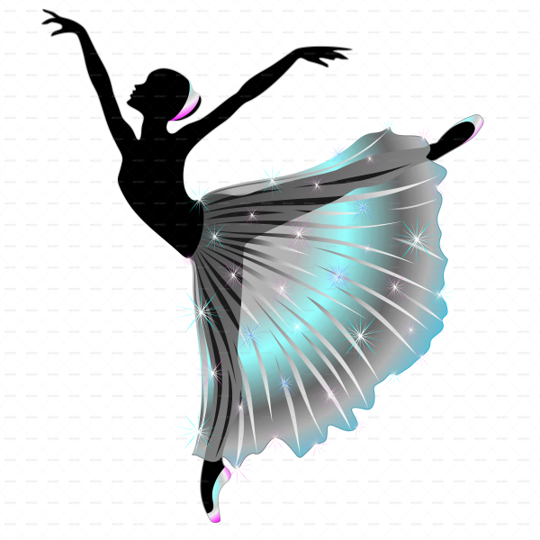 Балерина на белом фоне