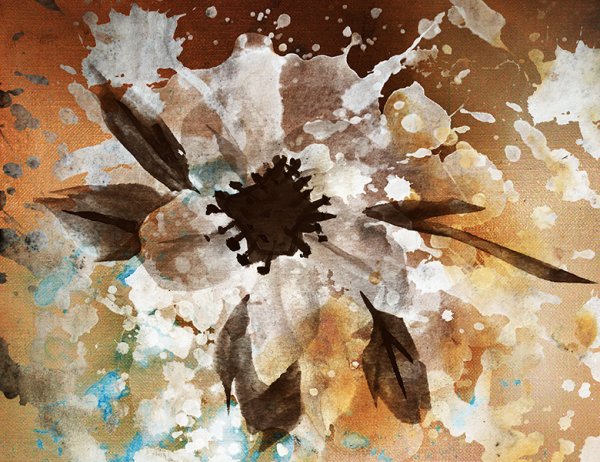 Картина абстракция в коричневых тонах