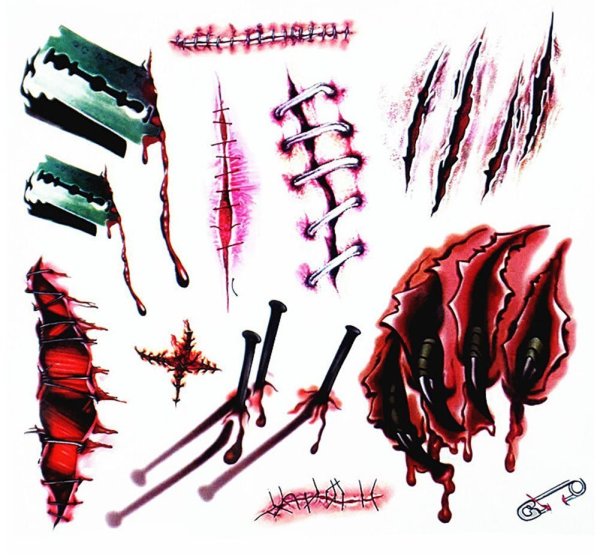 Кровавый порез без фона