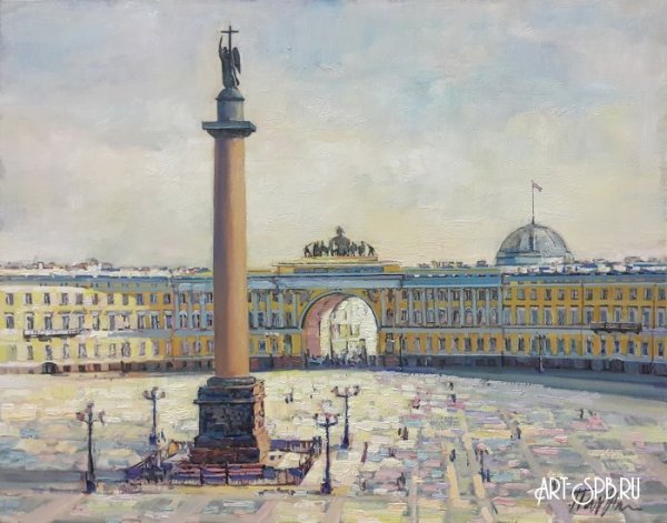 Дворцовая площадь в Санкт-Петербурге акварель