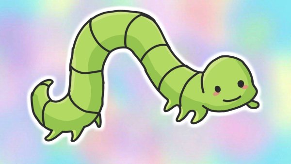 Нарисованный милый червяк