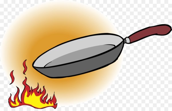 Сковорода огонь на белом фоне