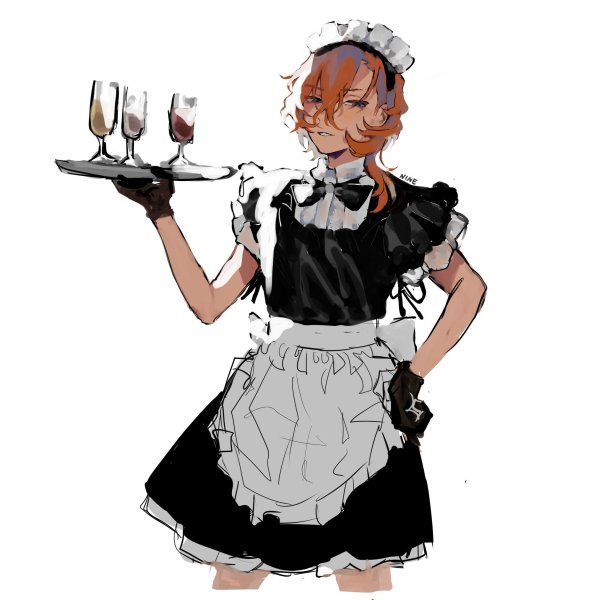 Чуя в костюме горничной