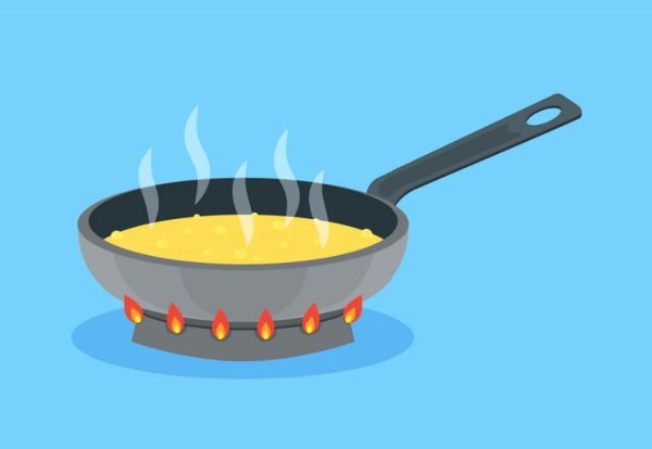 Сковорода на плите вектор